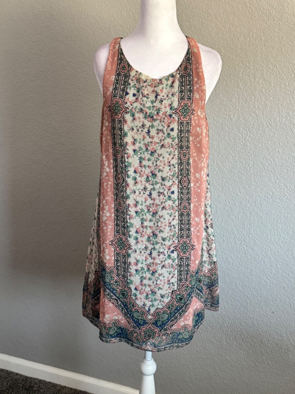 Bohemian Sleeveless Sheath Dress. Size Large - Picture 2 of 6